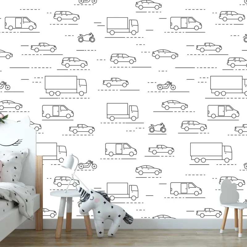Fototapeta monochromatyczny wzór pojazdów