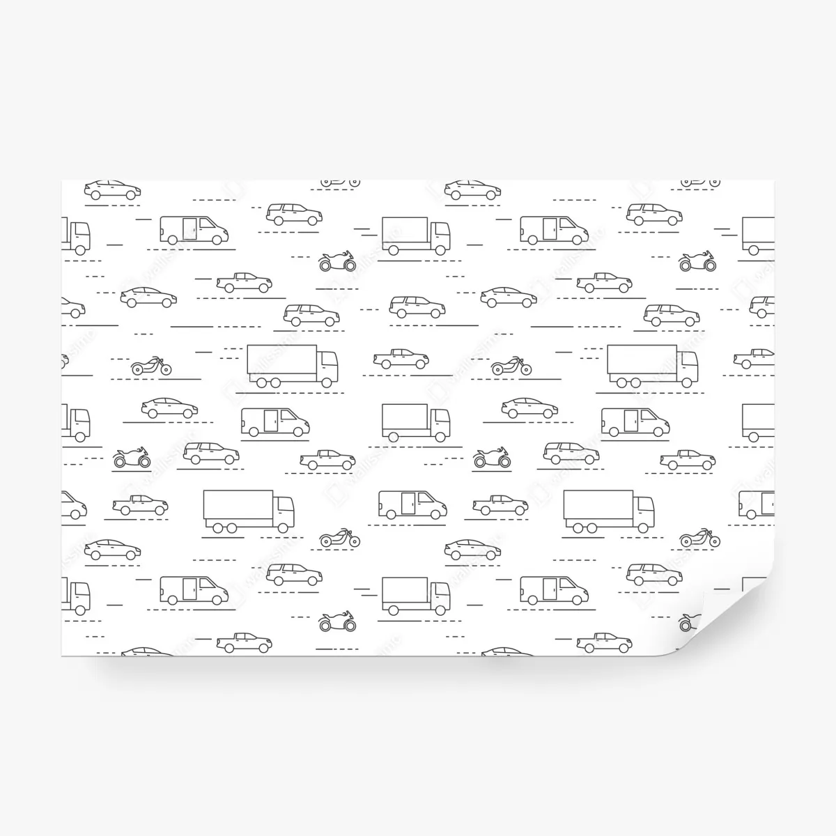 Fototapeta monochromatyczny wzór pojazdów – Wallissimo® Fototapeta monochromatyczny wzór pojazdów – Wallissimo®