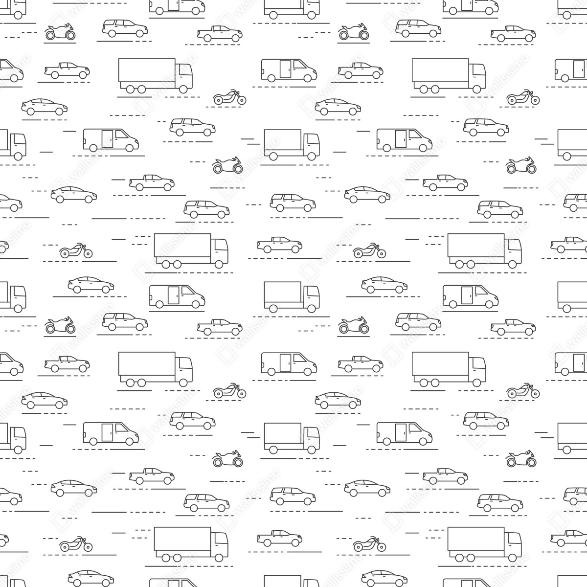 Fototapeta monochromatyczny wzór pojazdów – Wallissimo® Fototapeta monochromatyczny wzór pojazdów – Wallissimo®