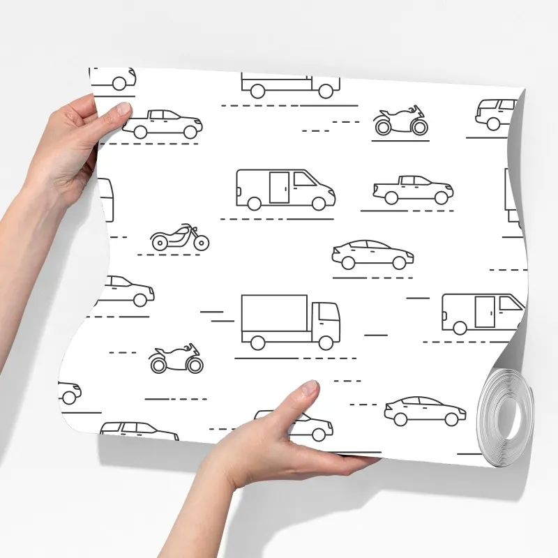 Fototapeta monochromatyczny wzór pojazdów – Wallissimo® Fototapeta monochromatyczny wzór pojazdów – Wallissimo®