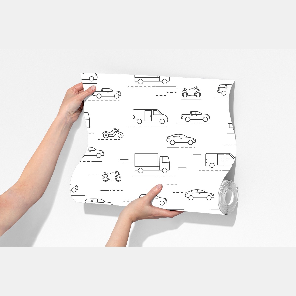 Fototapeta monochromatyczny wzór pojazdów – Wallissimo® Fototapeta monochromatyczny wzór pojazdów – Wallissimo®