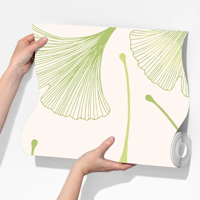 Fototapeta delikatny wzór liści miłorzębu – Wallissimo® Fototapeta delikatny wzór liści miłorzębu – Wallissimo®