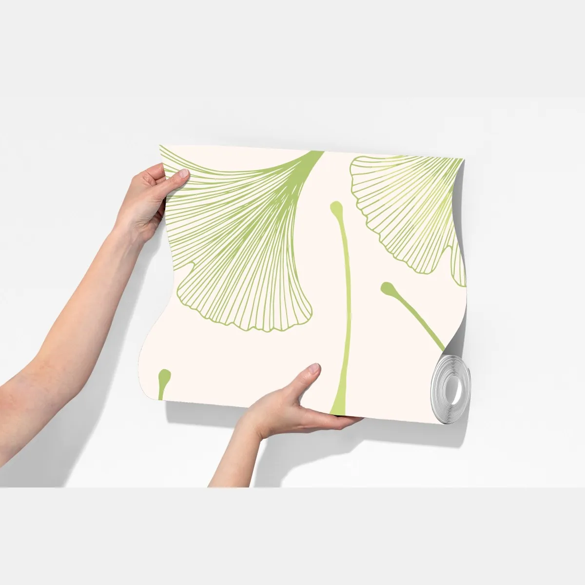 Fototapeta delikatny wzór liści miłorzębu – Wallissimo® Fototapeta delikatny wzór liści miłorzębu – Wallissimo®