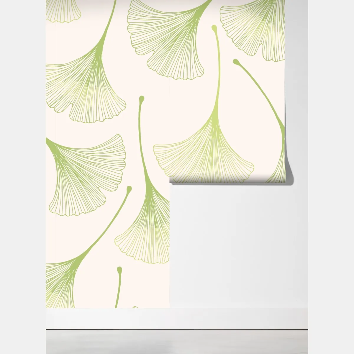 Fototapeta delikatny wzór liści miłorzębu – Wallissimo® Fototapeta delikatny wzór liści miłorzębu – Wallissimo®