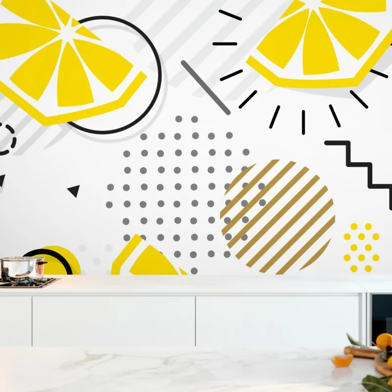 Fototapeta żywy cytrusowy wzór geometryczny