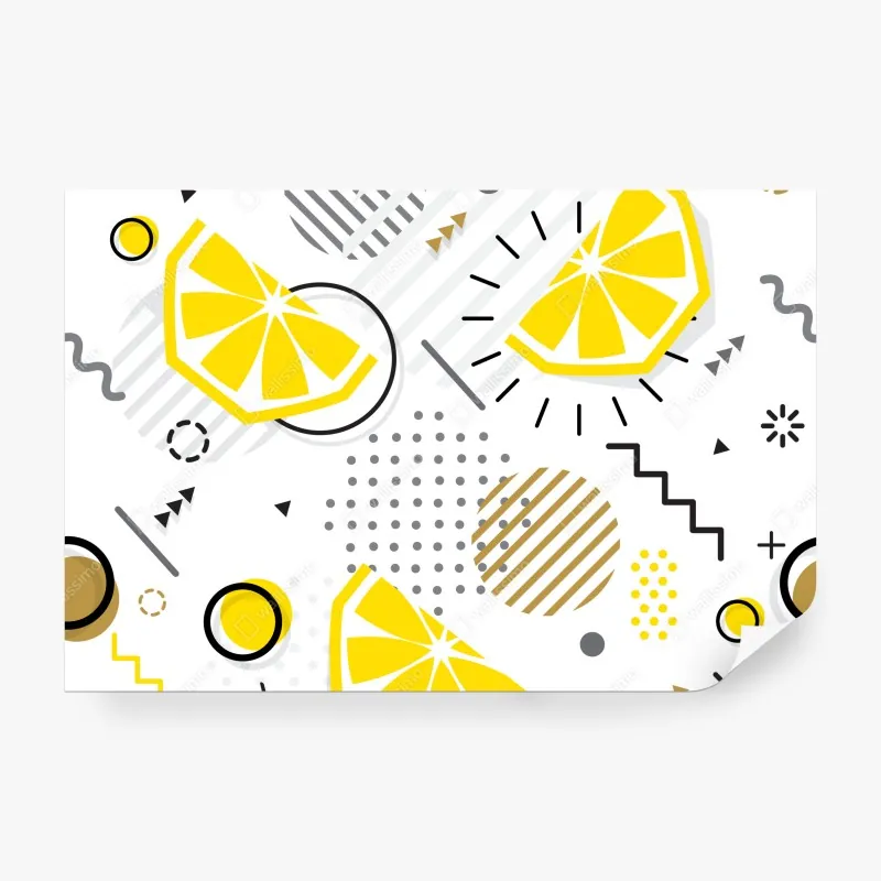 Fototapeta żywy cytrusowy wzór geometryczny