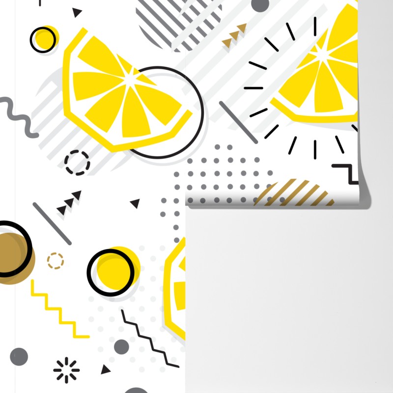 Fototapeta żywy cytrusowy wzór geometryczny – Wallissimo® Fototapeta żywy cytrusowy wzór geometryczny – Wallissimo®