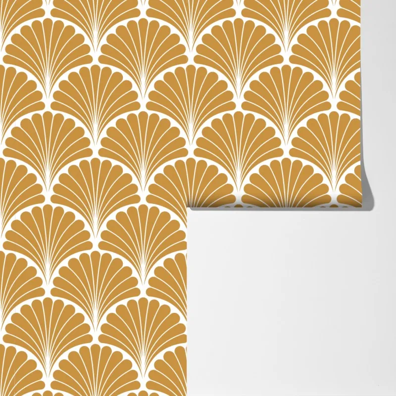 Fototapeta złoty wzór wachlarza w stylu art deco – Wallissimo® Fototapeta złoty wzór wachlarza w stylu art deco – Wallissimo®