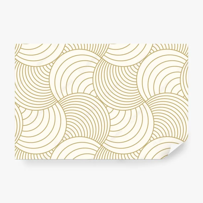 Fototapeta złoty art deco wzór okręgów