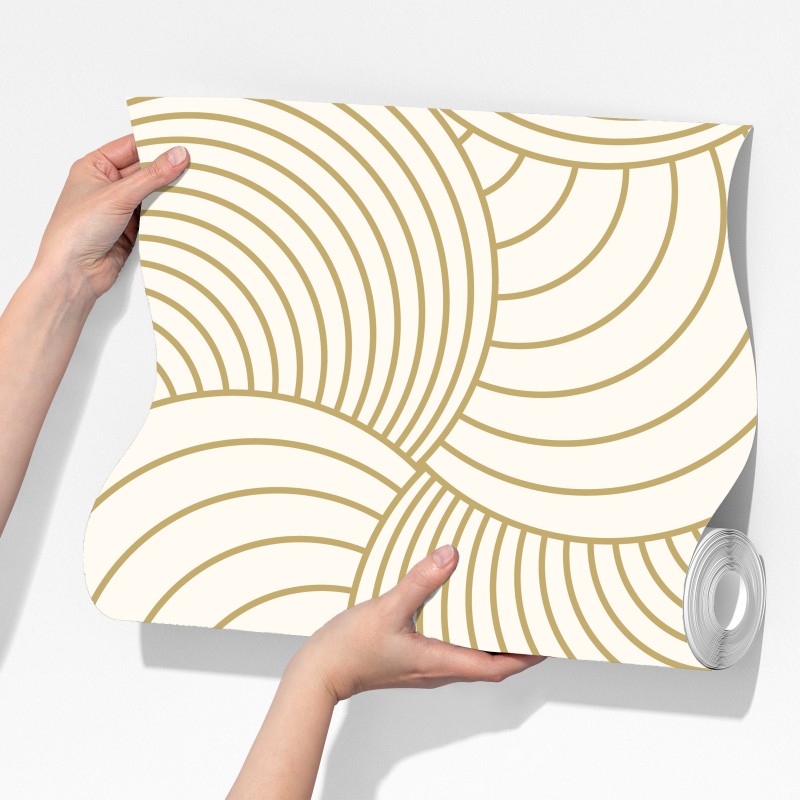 Fototapeta złoty art deco wzór okręgów – Wallissimo® Fototapeta złoty art deco wzór okręgów – Wallissimo®