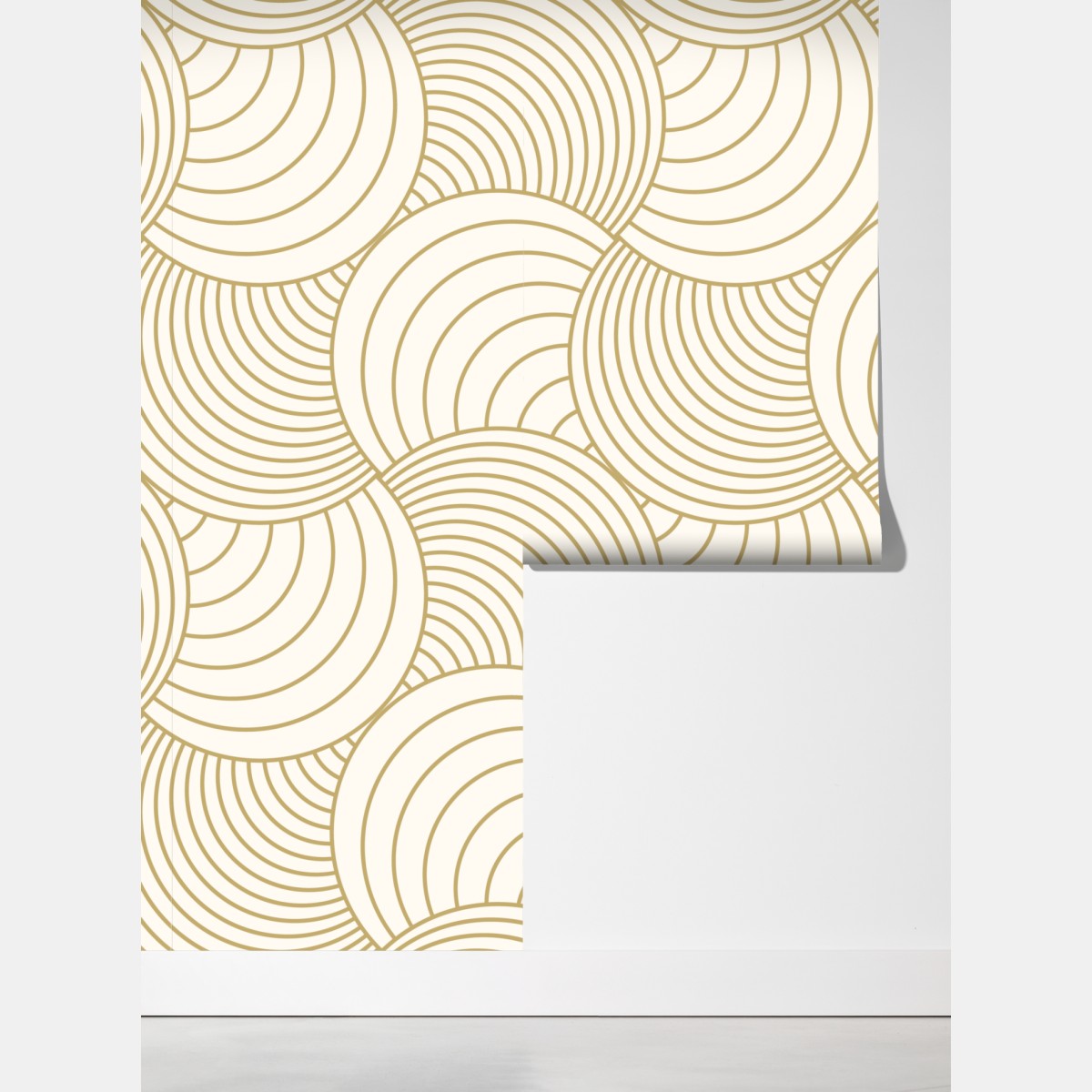 Fototapeta złoty art deco wzór okręgów – Wallissimo® Fototapeta złoty art deco wzór okręgów – Wallissimo®