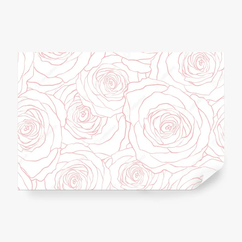 Fototapeta delikatny wzór różowych róż