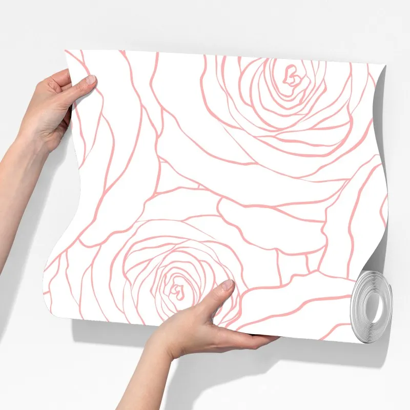 Fototapeta delikatny wzór różowych róż – Wallissimo® Fototapeta delikatny wzór różowych róż – Wallissimo®