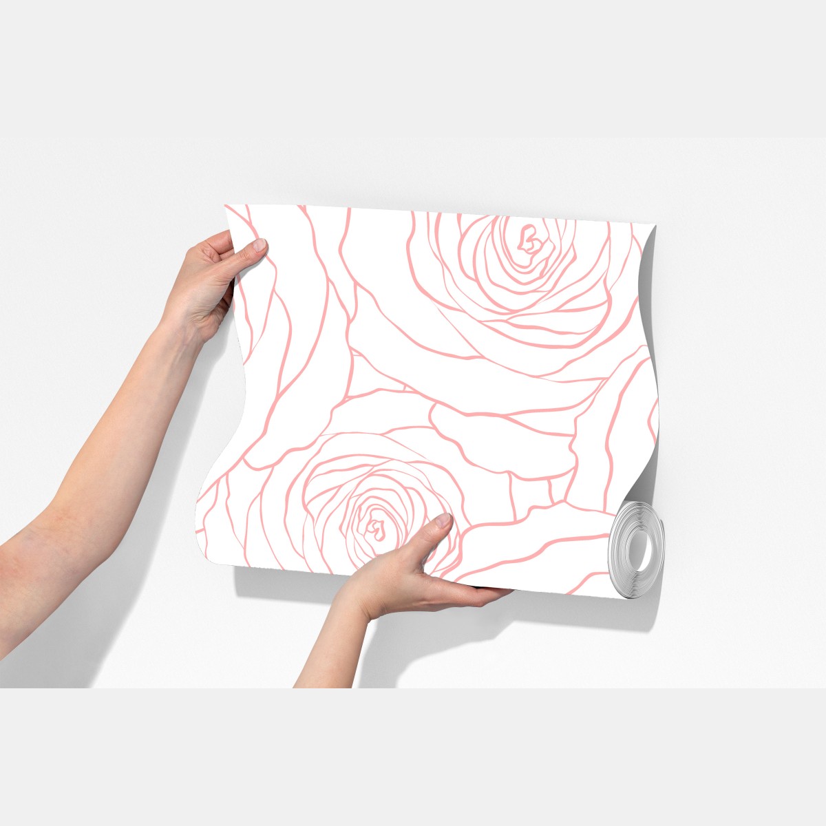 Fototapeta delikatny wzór różowych róż – Wallissimo® Fototapeta delikatny wzór różowych róż – Wallissimo®