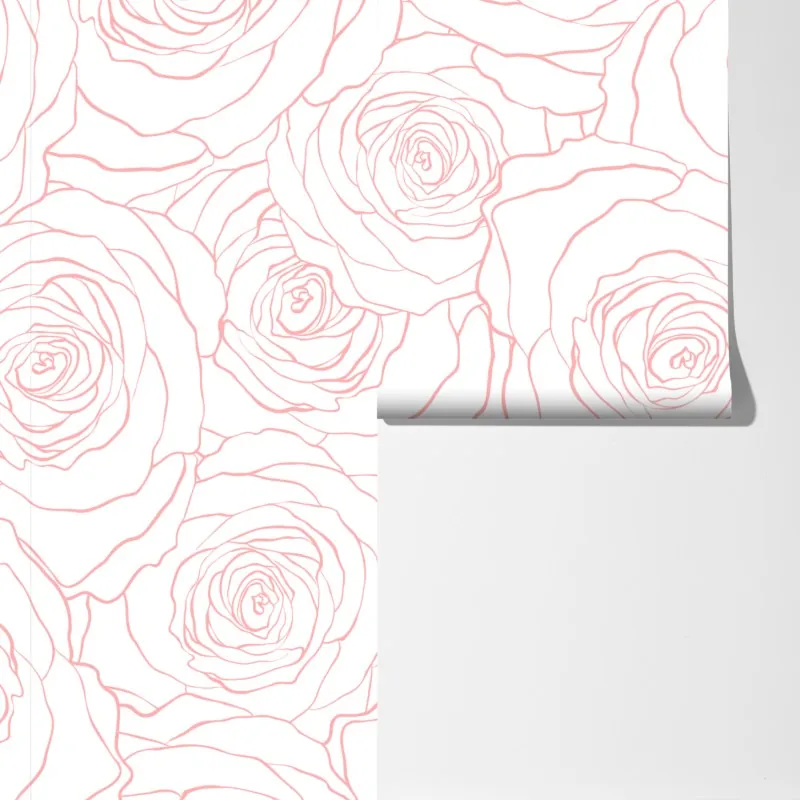 Fototapeta delikatny wzór różowych róż – Wallissimo® Fototapeta delikatny wzór różowych róż – Wallissimo®