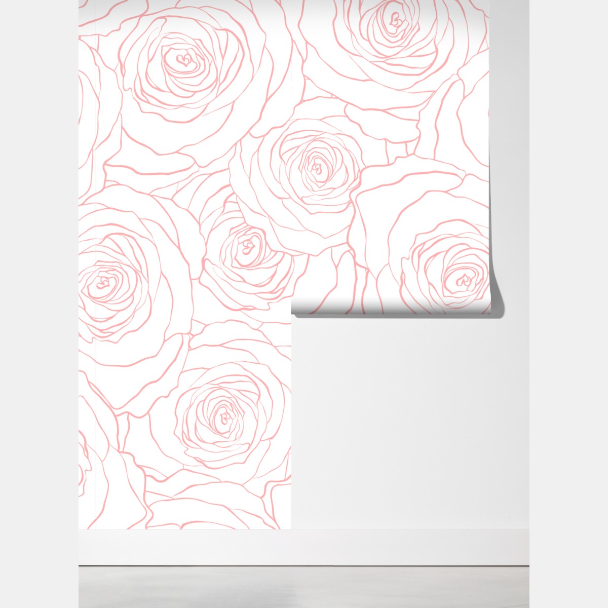 Fototapeta delikatny wzór różowych róż – Wallissimo® Fototapeta delikatny wzór różowych róż – Wallissimo®