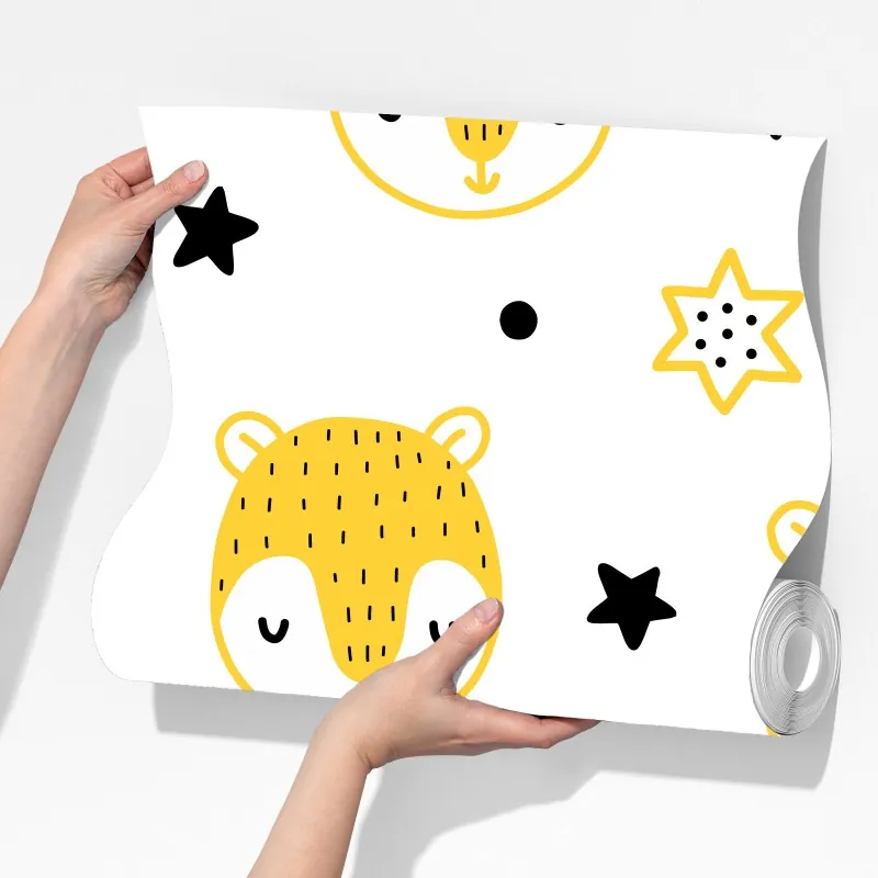 Fototapeta słodkie żółte buźki zwierząt we wzorze do pokoju dziecięcego – Wallissimo® Fototapeta słodkie żółte buźki zwierząt we wzorze do pokoju dziecięcego – Wallissimo®