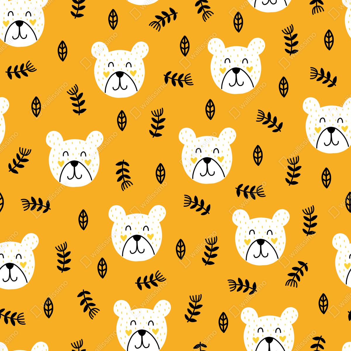 Fototapeta uroczy wzór z misiem do pokoju dziecięcego – Wallissimo® Fototapeta uroczy wzór z misiem do pokoju dziecięcego – Wallissimo®