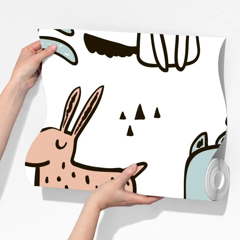 Fototapeta zabawny pastelowy wzór z psami – Wallissimo® Fototapeta zabawny pastelowy wzór z psami – Wallissimo®