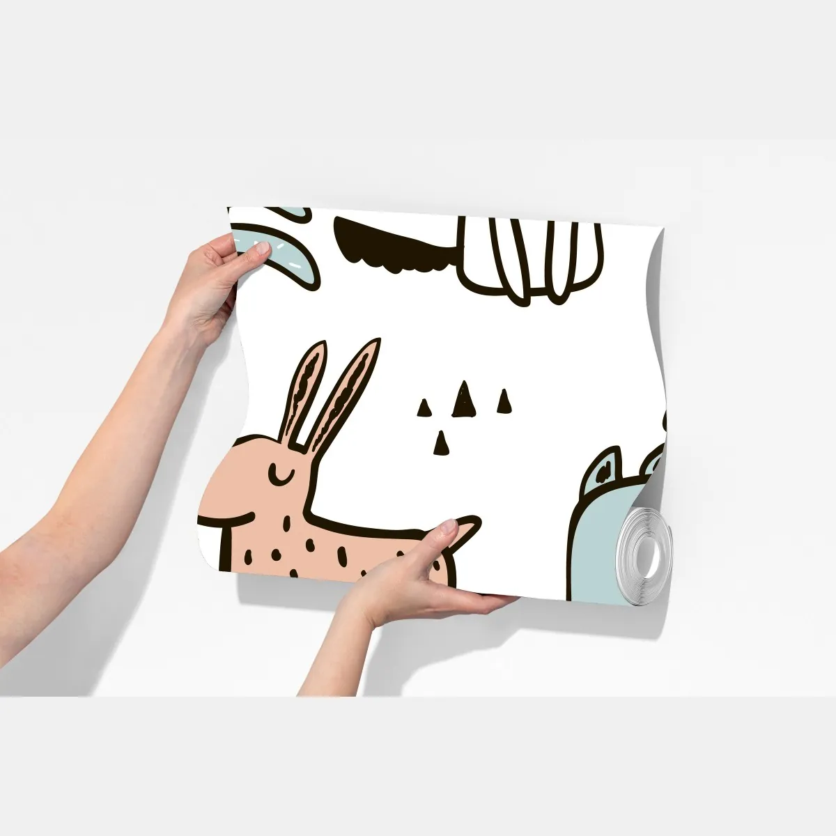 Fototapeta zabawny pastelowy wzór z psami – Wallissimo® Fototapeta zabawny pastelowy wzór z psami – Wallissimo®