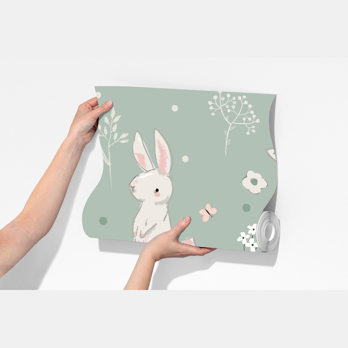 Fototapeta pastelowy wzór z króliczkami do pokoju dziecięcego – Wallissimo® Fototapeta pastelowy wzór z króliczkami do pokoju dziecięcego – Wallissimo®