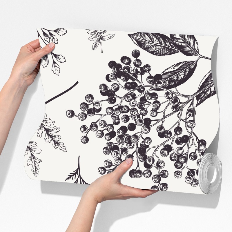 Fototapeta monochromatyczny botaniczny wzór liści – Wallissimo® Fototapeta monochromatyczny botaniczny wzór liści – Wallissimo®