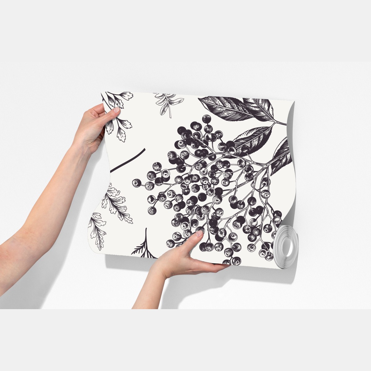 Fototapeta monochromatyczny botaniczny wzór liści – Wallissimo® Fototapeta monochromatyczny botaniczny wzór liści – Wallissimo®