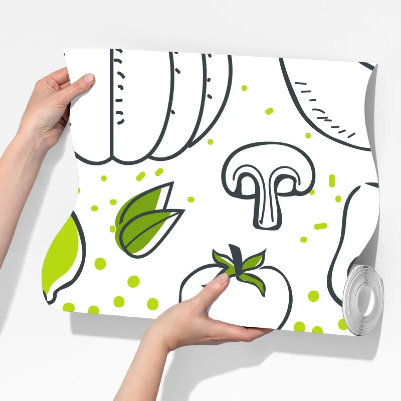 Fototapeta wzór z zielonymi warzywami – Wallissimo® Fototapeta wzór z zielonymi warzywami – Wallissimo®