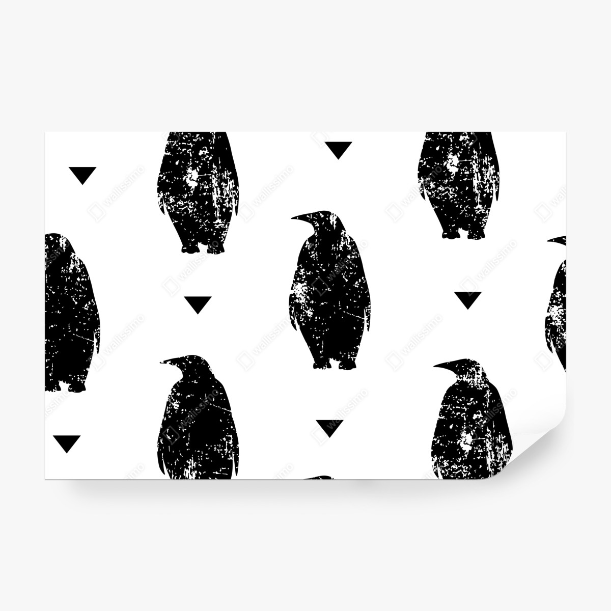Fototapeta czarny wzór sylwetek pingwinów – Wallissimo® Fototapeta czarny wzór sylwetek pingwinów – Wallissimo®