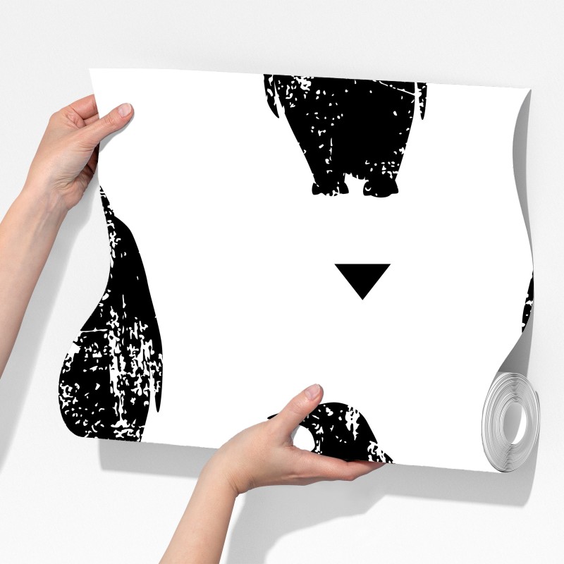 Fototapeta czarny wzór sylwetek pingwinów – Wallissimo® Fototapeta czarny wzór sylwetek pingwinów – Wallissimo®