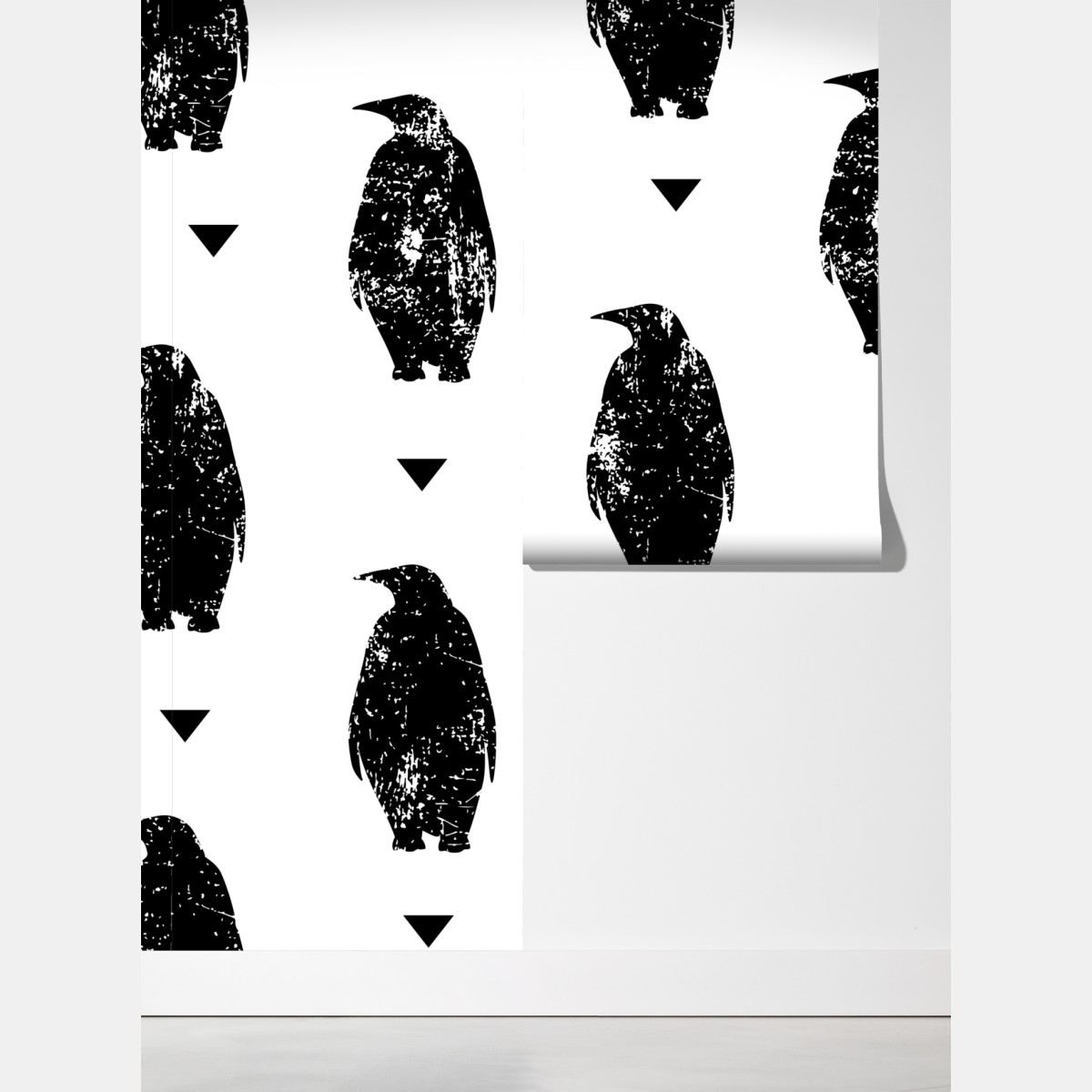 Fototapeta czarny wzór sylwetek pingwinów – Wallissimo® Fototapeta czarny wzór sylwetek pingwinów – Wallissimo®