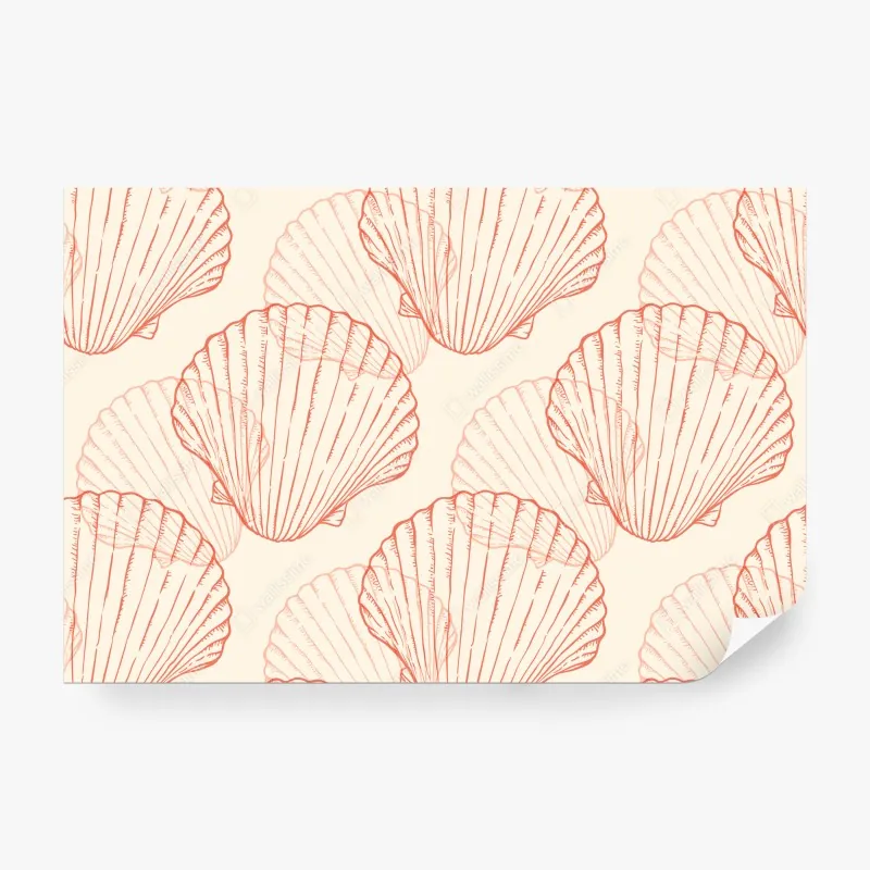 Fototapeta koralowy wzór muszli przegrzebek