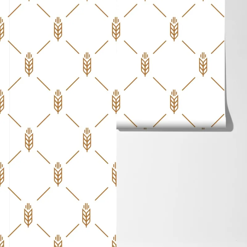 Fototapeta złoty geometryczny wzór pszenicy – Wallissimo® Fototapeta złoty geometryczny wzór pszenicy – Wallissimo®