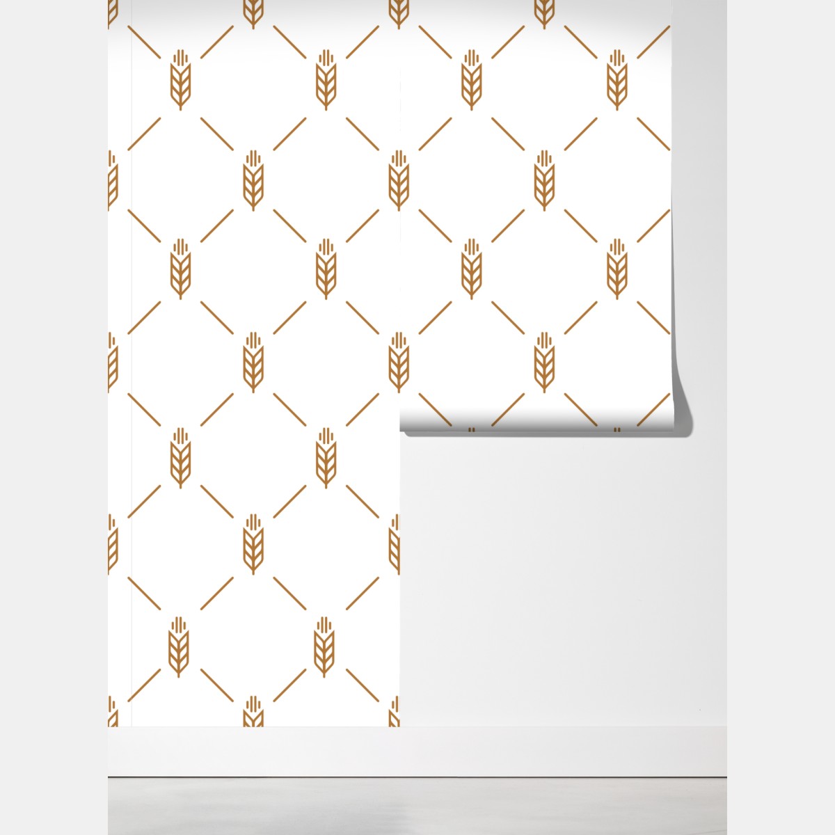 Fototapeta złoty geometryczny wzór pszenicy – Wallissimo® Fototapeta złoty geometryczny wzór pszenicy – Wallissimo®