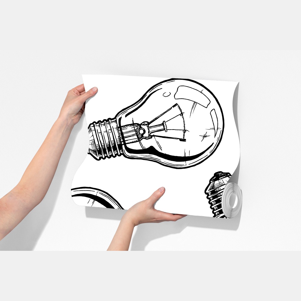 Fototapeta ręcznie rysowany wzór żarówki – Wallissimo® Fototapeta ręcznie rysowany wzór żarówki – Wallissimo®