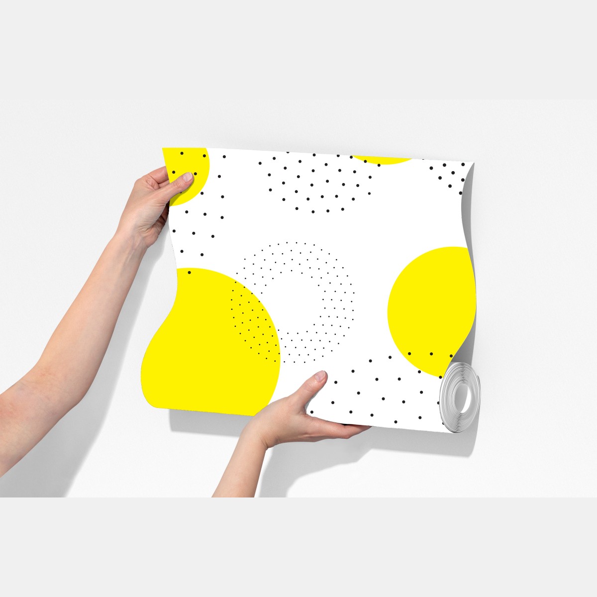 Fototapeta jasny żółty wzór w kropki do pokoju – Wallissimo® Fototapeta jasny żółty wzór w kropki do pokoju – Wallissimo®