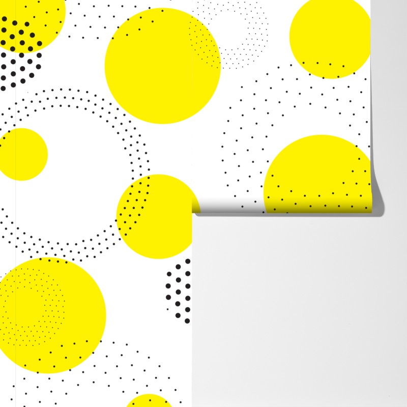 Fototapeta jasny żółty wzór w kropki do pokoju – Wallissimo® Fototapeta jasny żółty wzór w kropki do pokoju – Wallissimo®