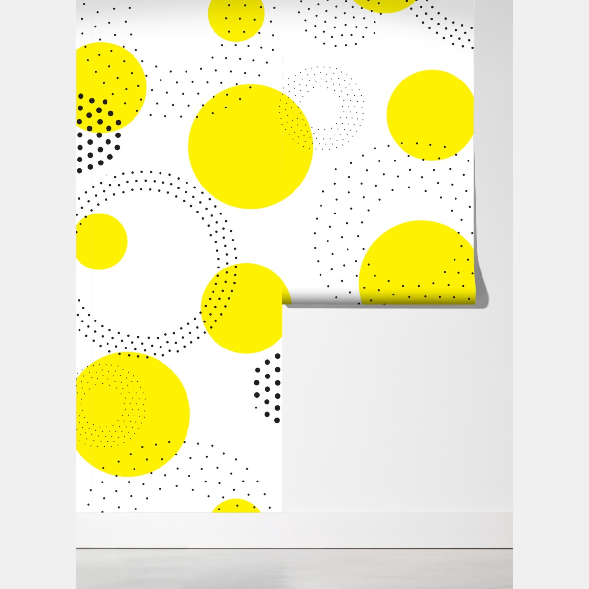Fototapeta jasny żółty wzór w kropki do pokoju – Wallissimo® Fototapeta jasny żółty wzór w kropki do pokoju – Wallissimo®