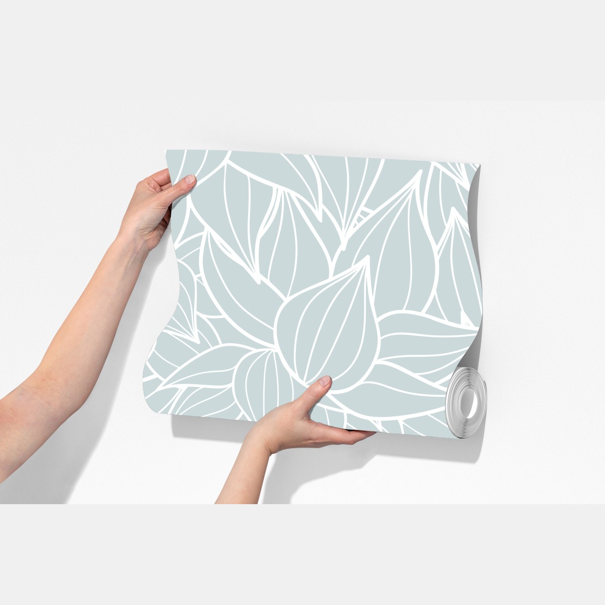 Fototapeta delikatny turkusowy wzór liści – Wallissimo® Fototapeta delikatny turkusowy wzór liści – Wallissimo®