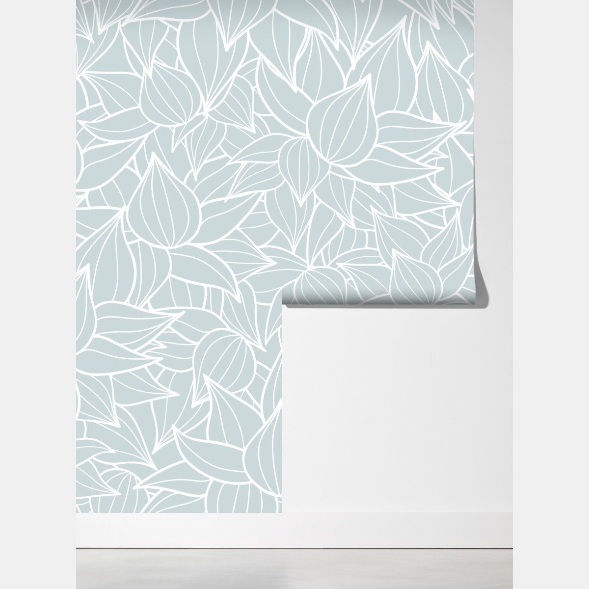 Fototapeta delikatny turkusowy wzór liści – Wallissimo® Fototapeta delikatny turkusowy wzór liści – Wallissimo®