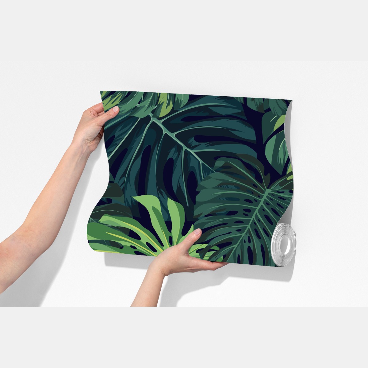 Fototapeta wzór z tropikalnymi liśćmi monstera – Wallissimo® Fototapeta wzór z tropikalnymi liśćmi monstera – Wallissimo®