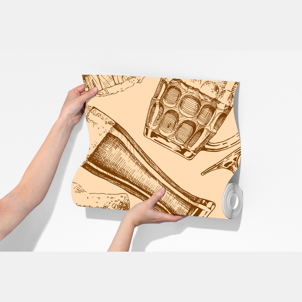 Fototapeta retro wzór z kuflami piwa – Wallissimo® Fototapeta retro wzór z kuflami piwa – Wallissimo®