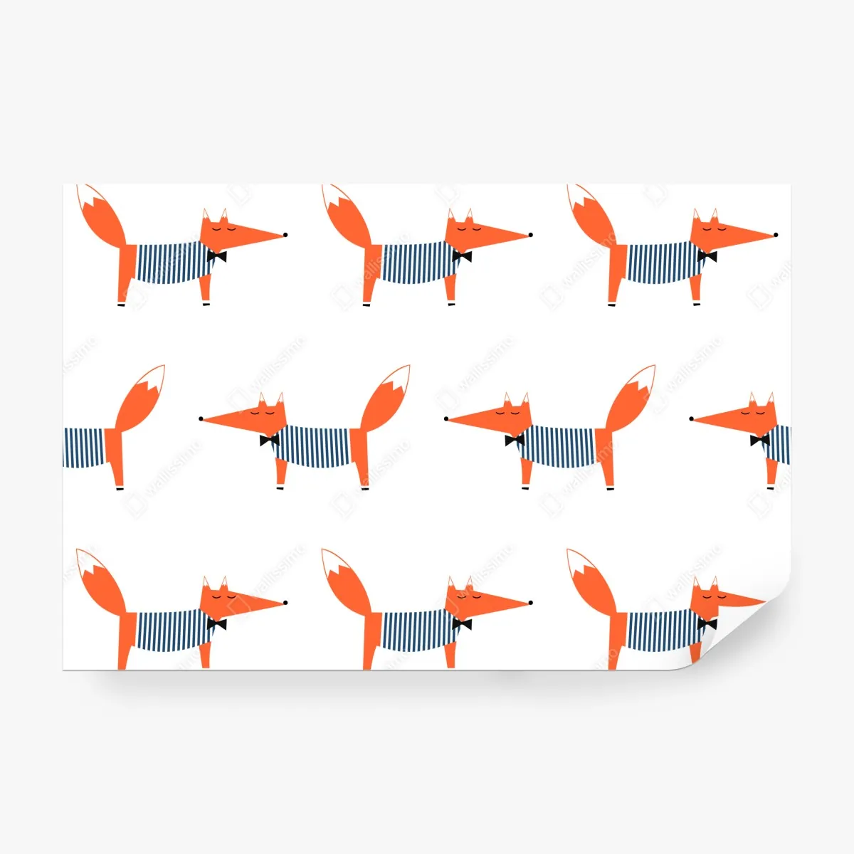 Fototapeta uroczy pasiasty wzór z lisem – Wallissimo® Fototapeta uroczy pasiasty wzór z lisem – Wallissimo®