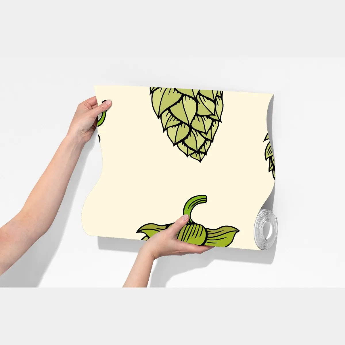 Fototapeta ręcznie rysowany wzór chmielu – Wallissimo® Fototapeta ręcznie rysowany wzór chmielu – Wallissimo®