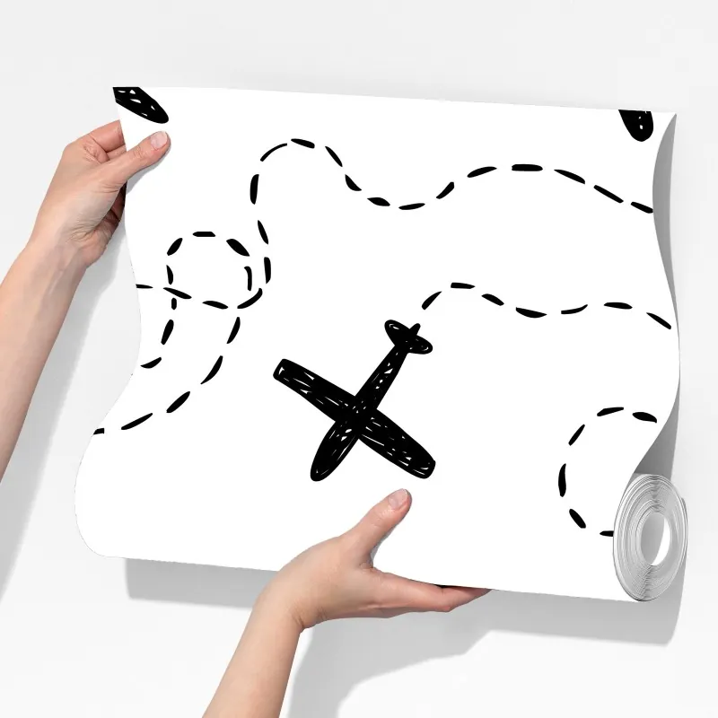 Fototapeta ręcznie rysowany wzór samolotów – Wallissimo® Fototapeta ręcznie rysowany wzór samolotów – Wallissimo®