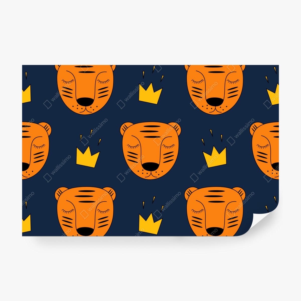 Fototapeta zabawny wzór z tygrysami do pokoju dziecięcego – Wallissimo® Fototapeta zabawny wzór z tygrysami do pokoju dziecięcego – Wallissimo®