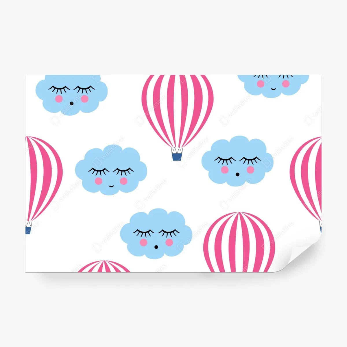 Fototapeta pastelowe chmury i balony wzór – Wallissimo® Fototapeta pastelowe chmury i balony wzór – Wallissimo®