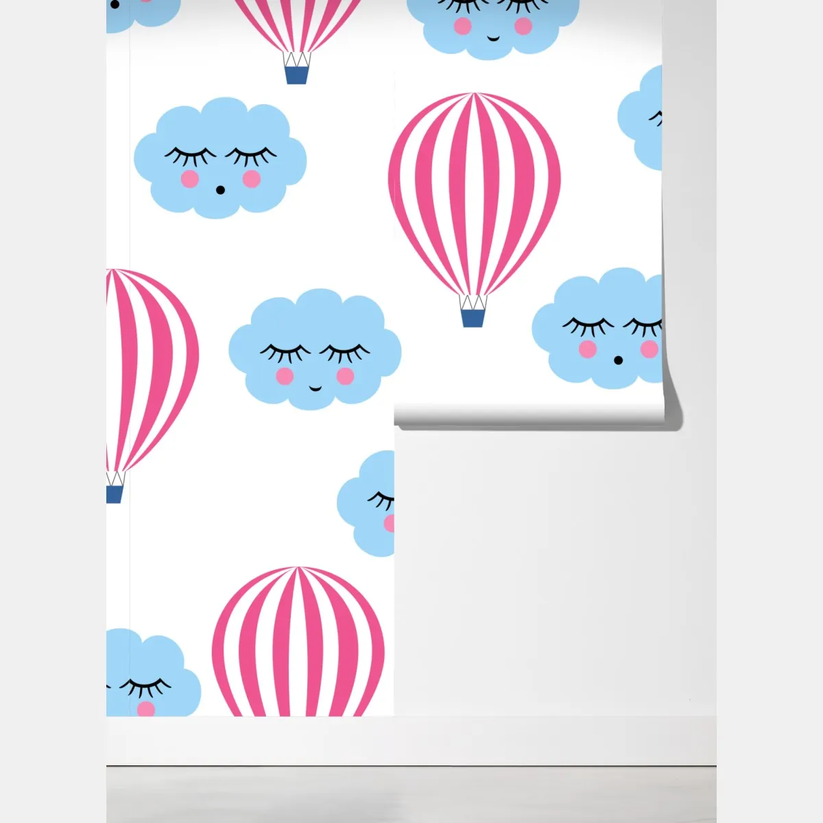 Fototapeta pastelowe chmury i balony wzór – Wallissimo® Fototapeta pastelowe chmury i balony wzór – Wallissimo®