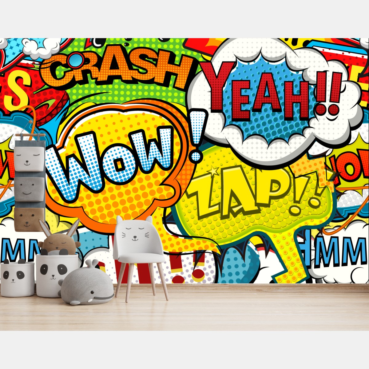 Wall mural vibrant comic pop art collage