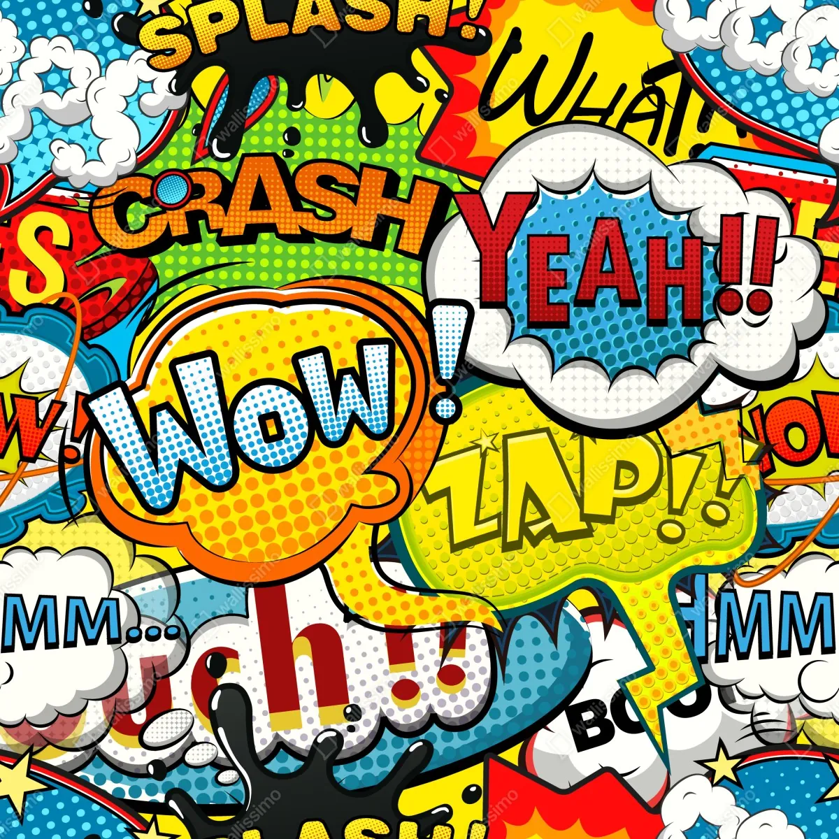 Fototapeta komiksowy pop-art wybuch kolorów – Wallissimo® Fototapeta komiksowy pop-art wybuch kolorów – Wallissimo®